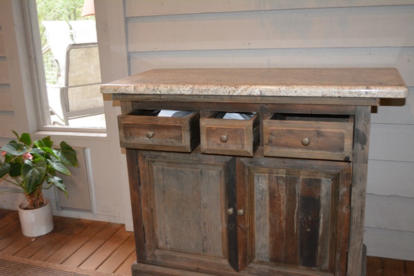 Granite Top Wood Sideboard