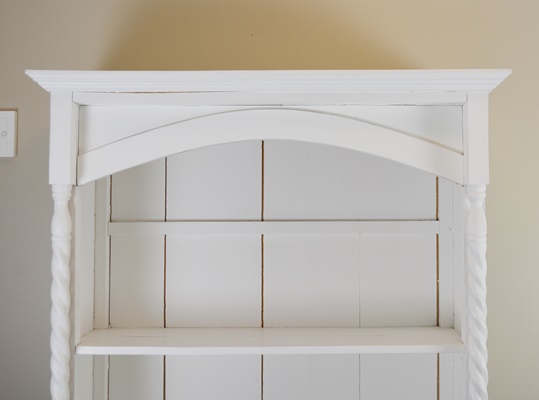 Vintage White Painted Open Cabinet