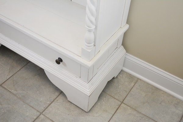 Vintage White Painted Open Cabinet