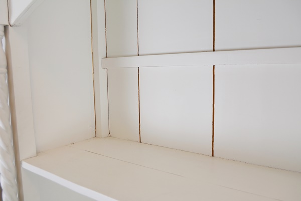 Vintage White Painted Open Cabinet