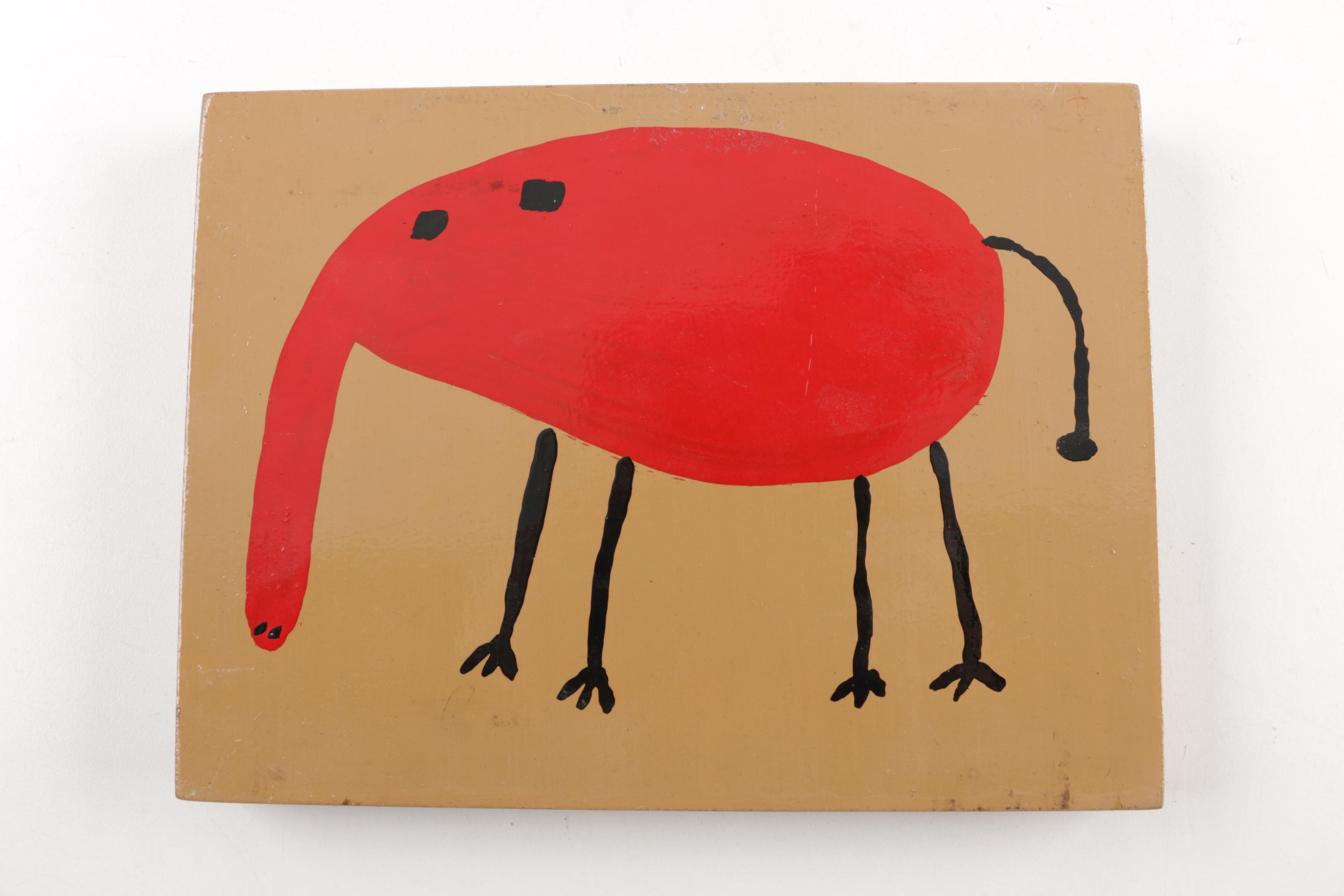 Paintings of Abstract Animals on Board