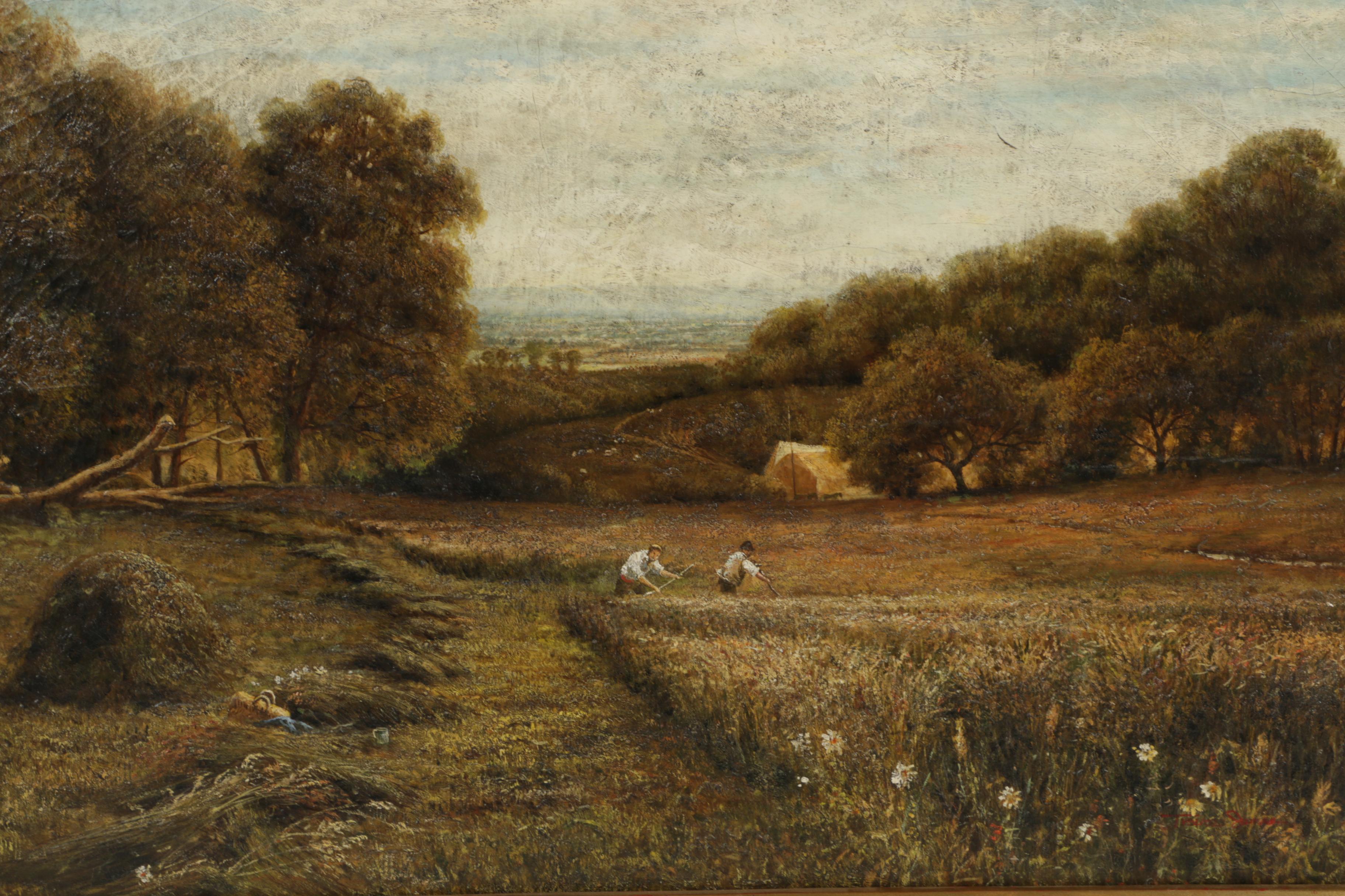 Trevor James Oil Painting on Canvas of Harvest Landscape