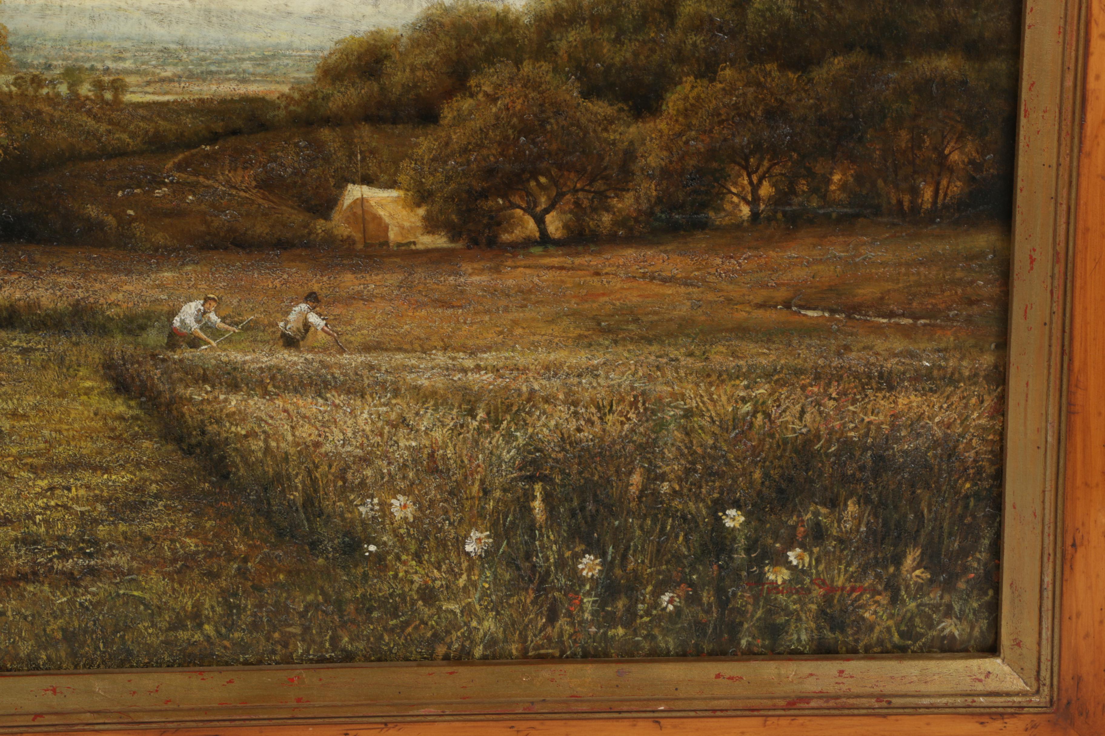 Trevor James Oil Painting on Canvas of Harvest Landscape