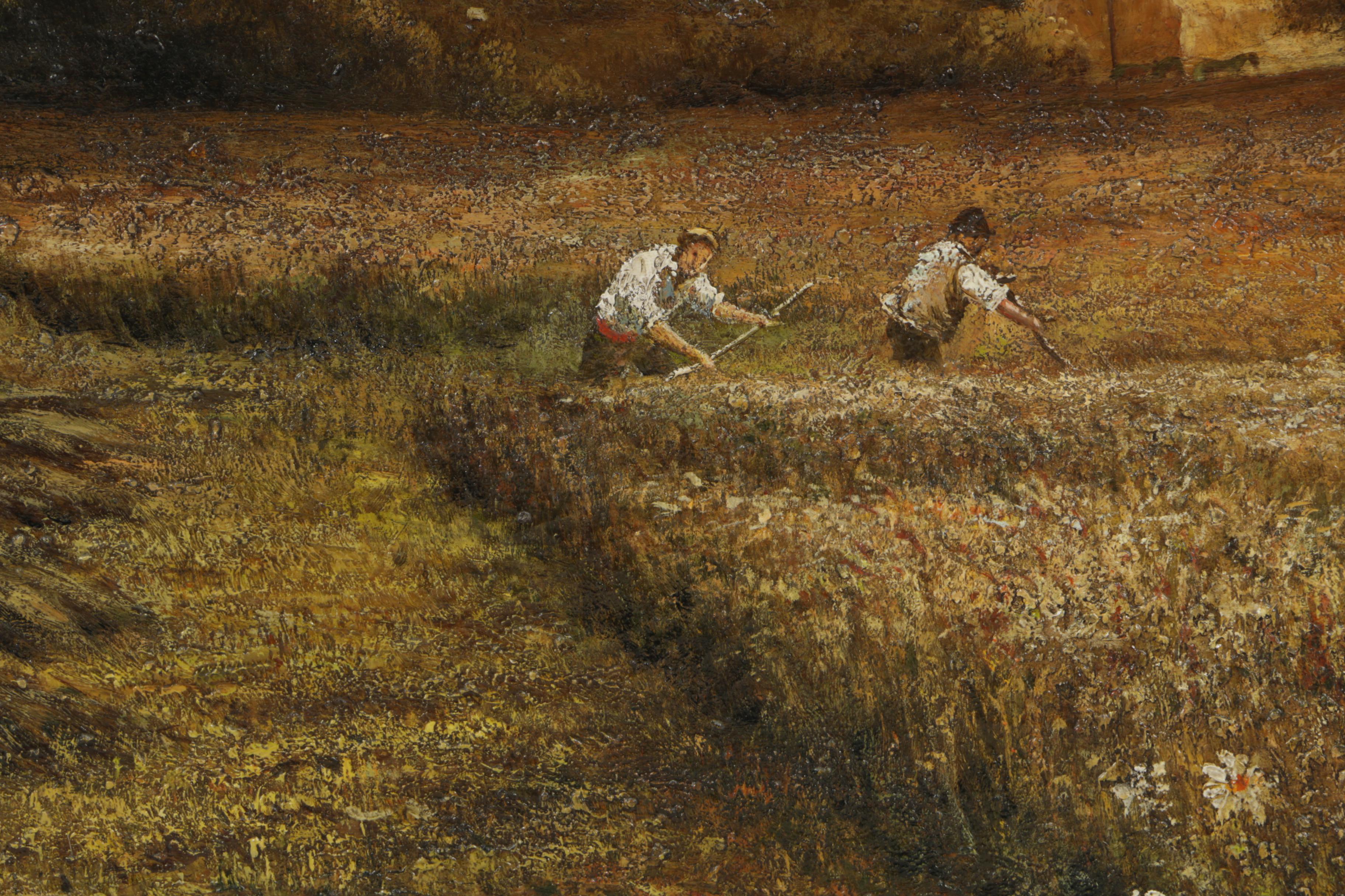 Trevor James Oil Painting on Canvas of Harvest Landscape