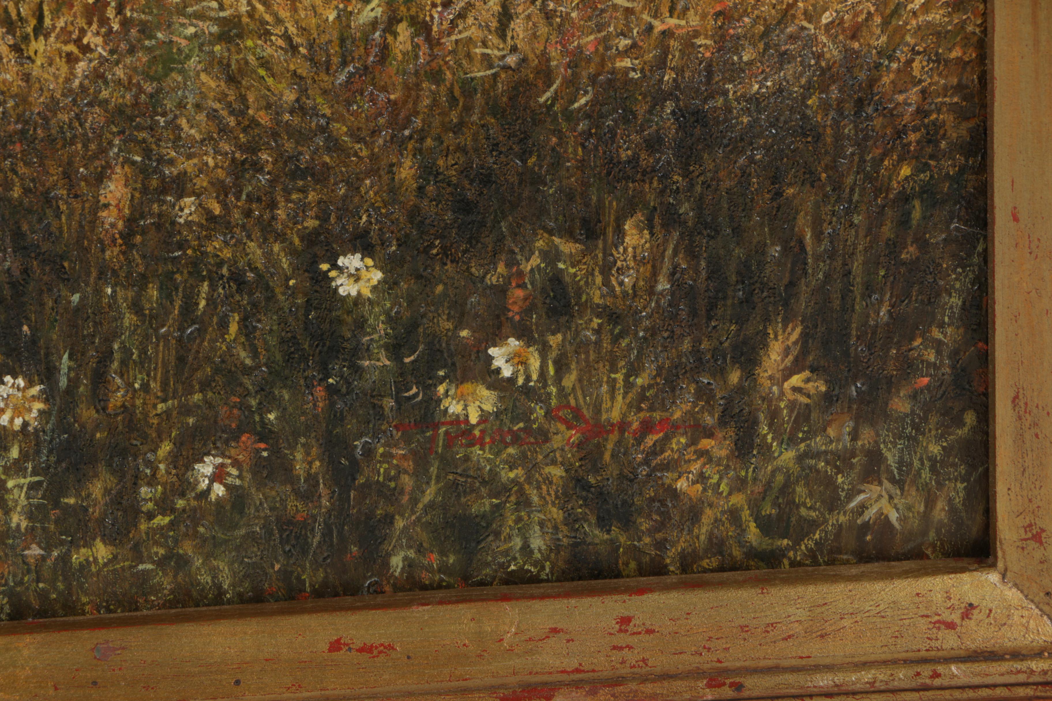 Trevor James Oil Painting on Canvas of Harvest Landscape