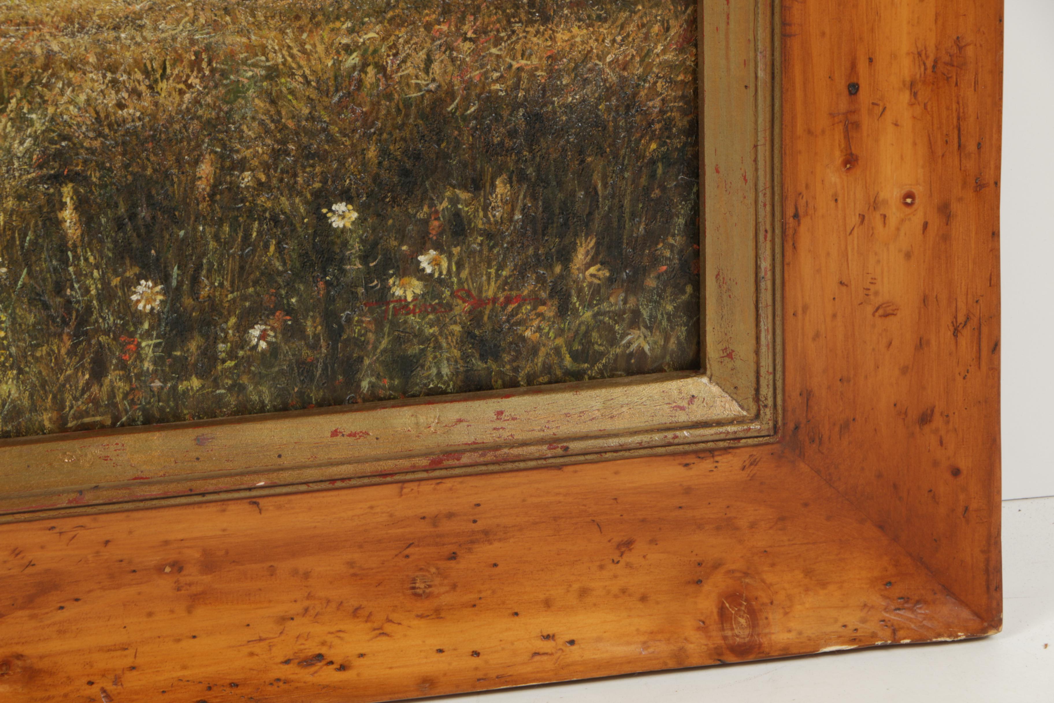 Trevor James Oil Painting on Canvas of Harvest Landscape