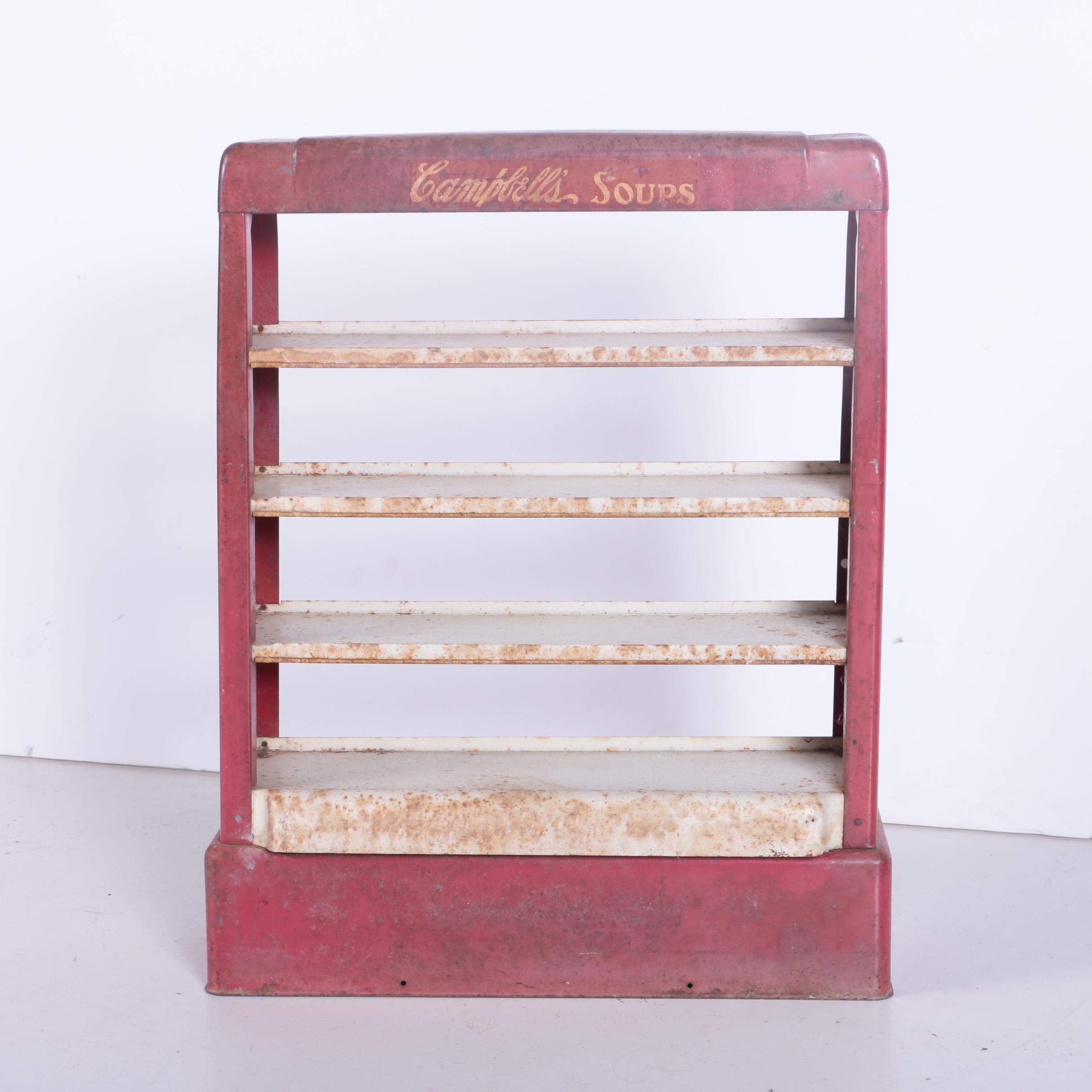 1940s Campbell's Soup Display Shelf
