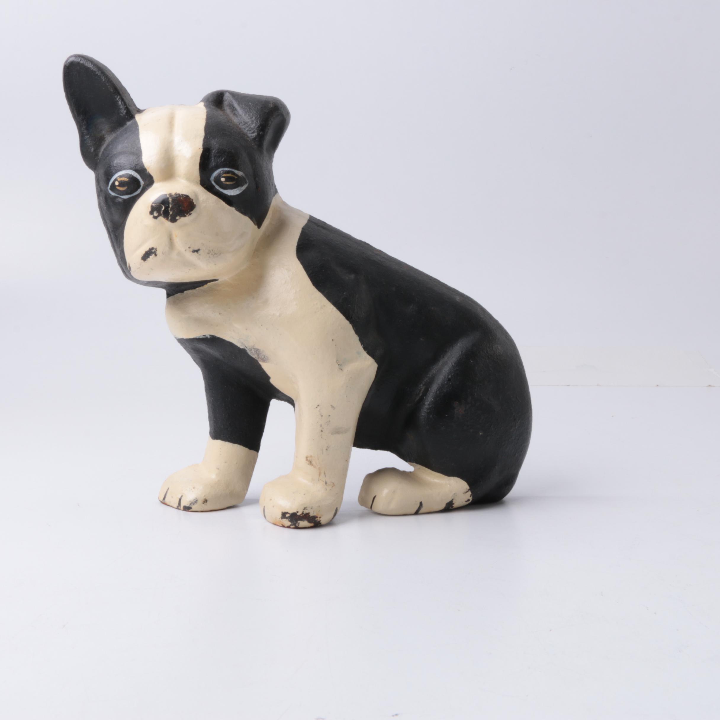 Vintage Cast Iron French Bulldog Doorstop