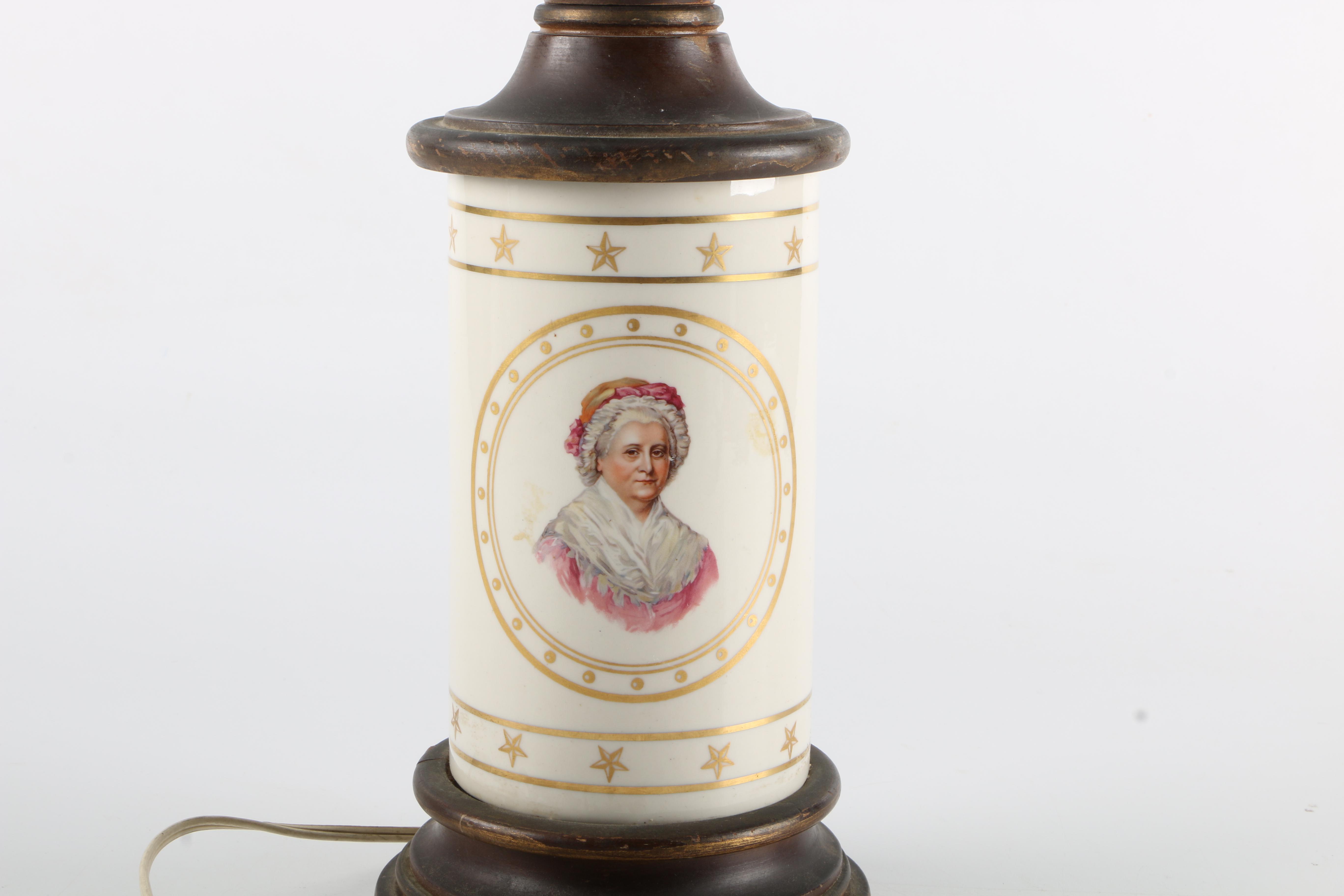 Ceramic and Wood Table Lamp