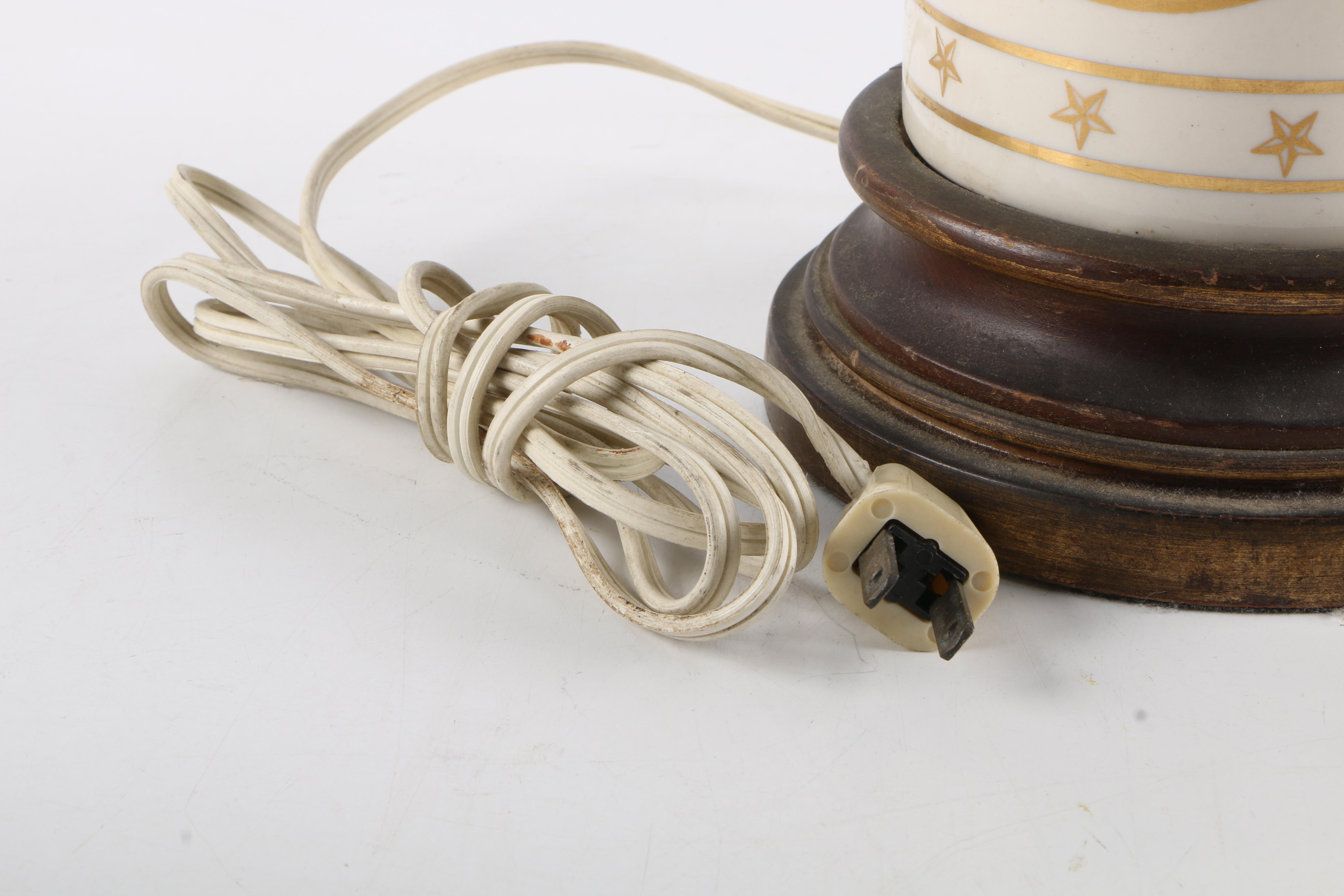 Ceramic and Wood Table Lamp