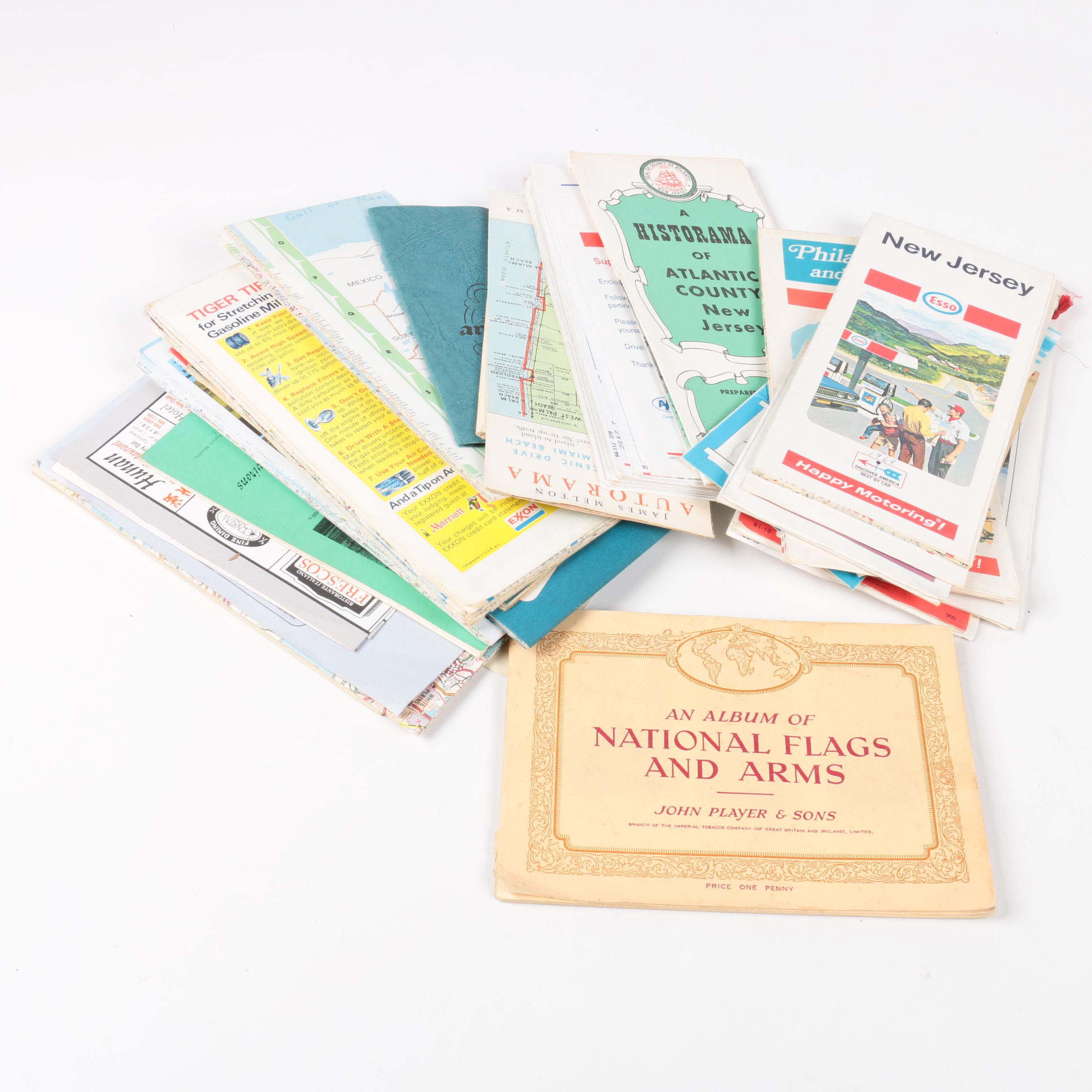 Assortment of Maps, Postcards, Pamphlets and Other Travel Ephemera