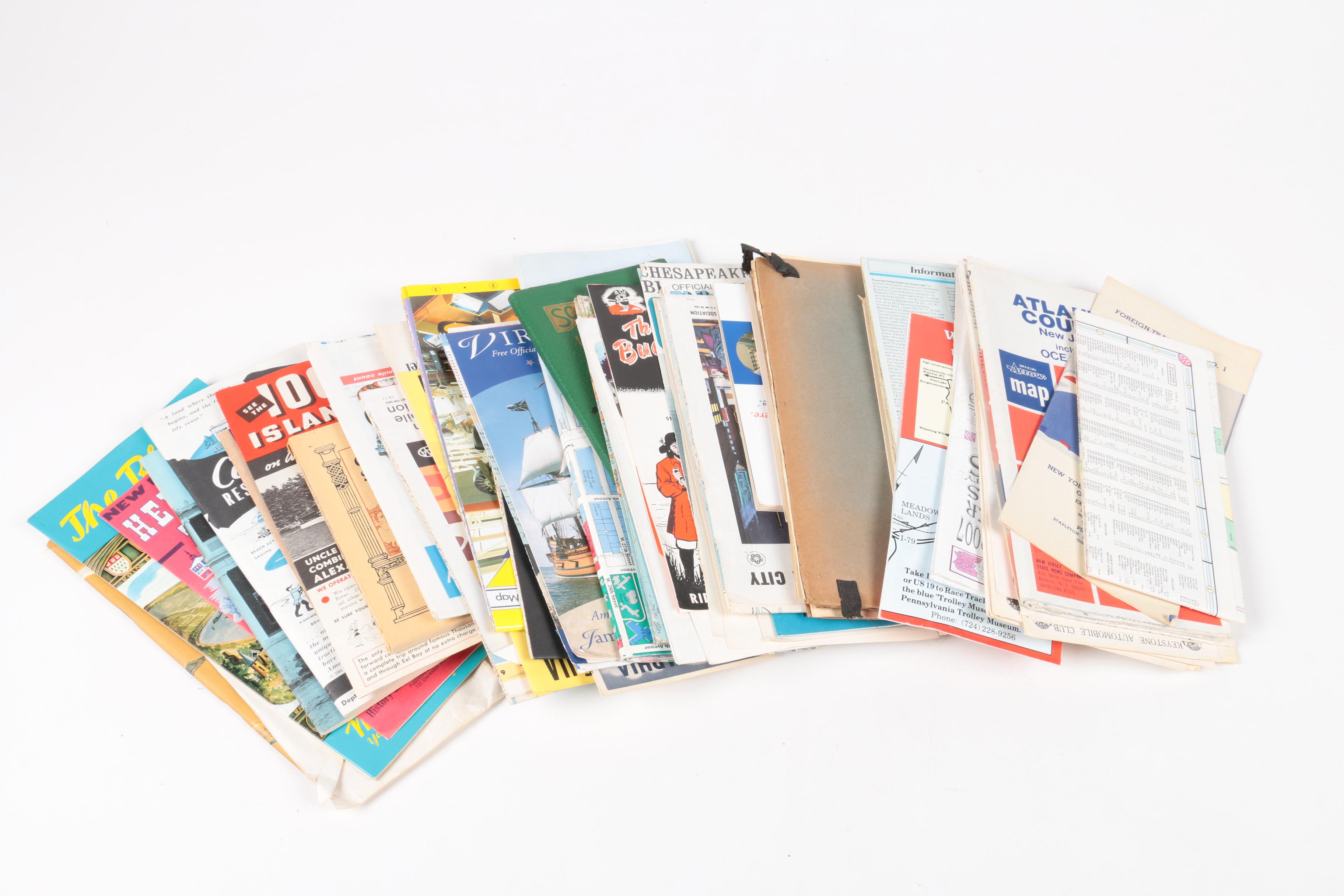 Assortment of Maps, Postcards, Pamphlets and Other Travel Ephemera