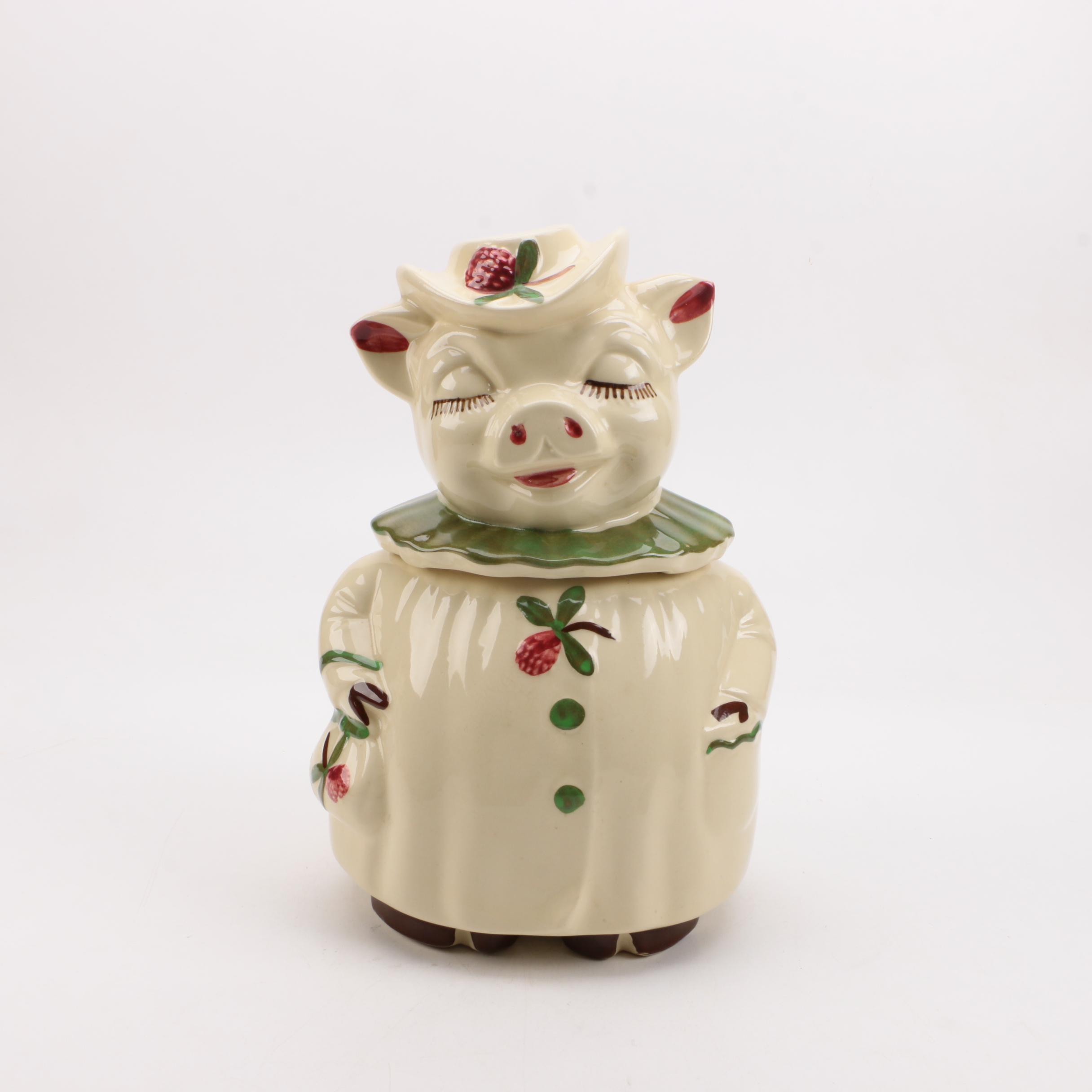 Reproduction "Winnie Pig" Ceramic Pig Cookie Jar