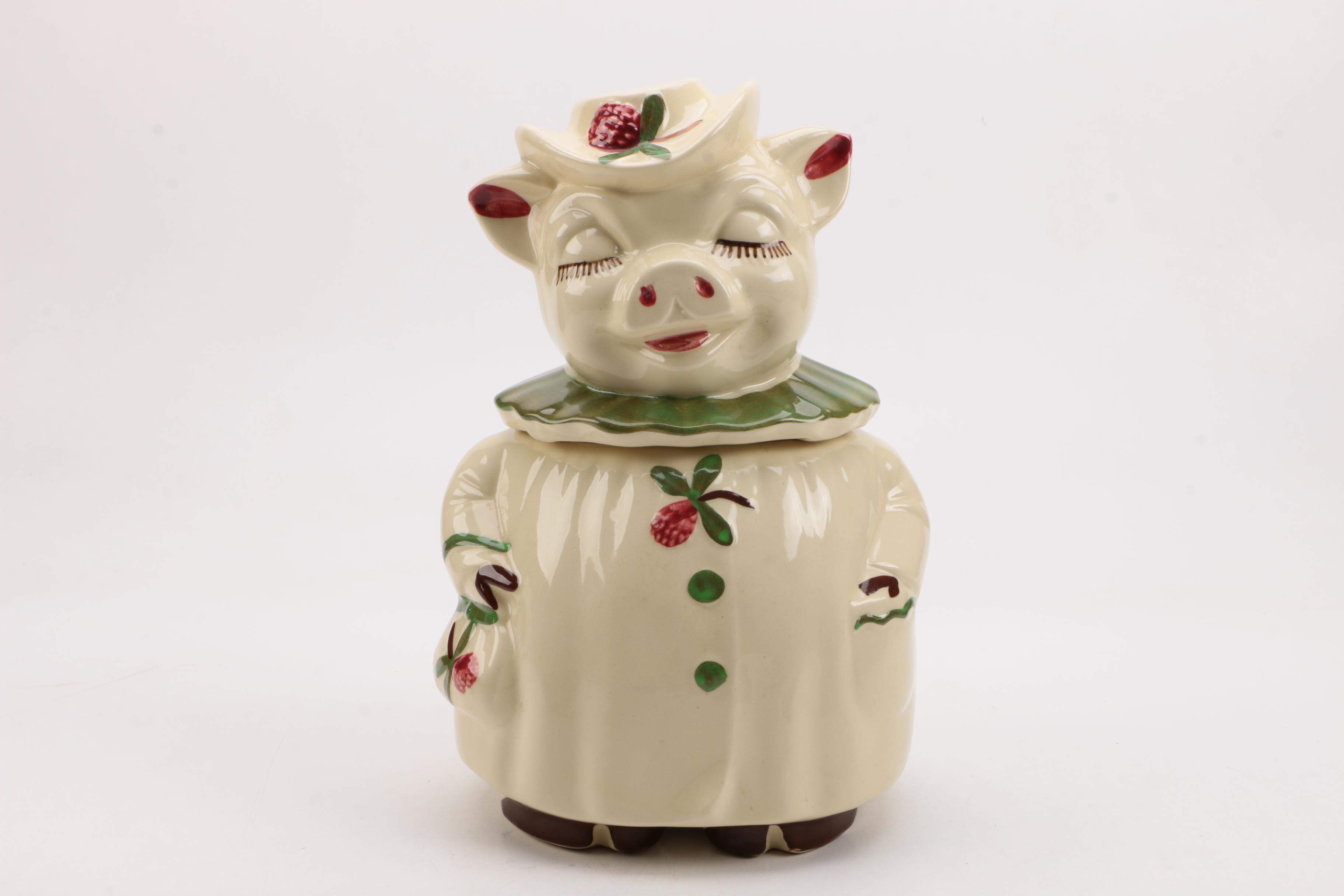 Reproduction "Winnie Pig" Ceramic Pig Cookie Jar