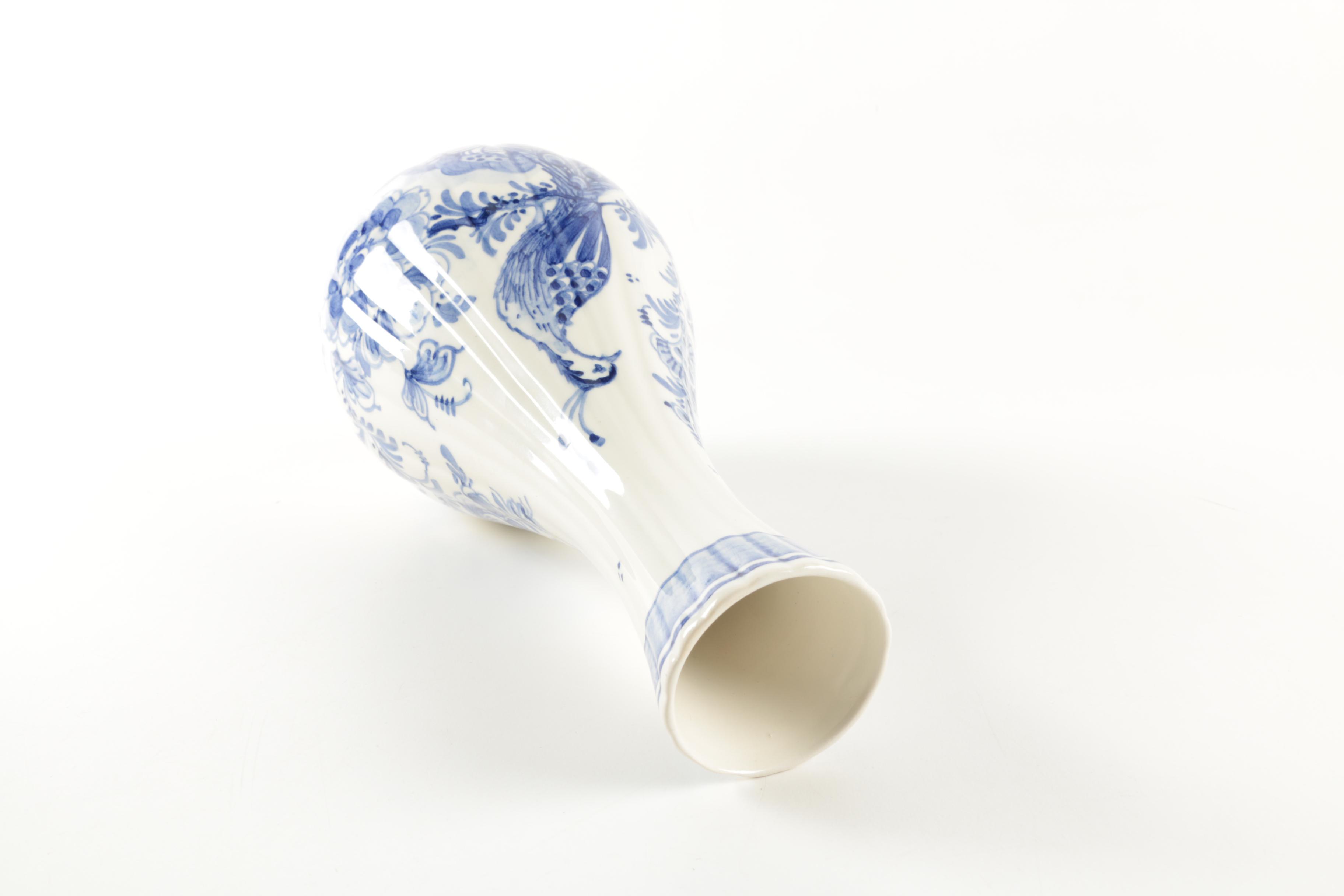 Blue and White D.P. Delfts Delft Porcelain Vase