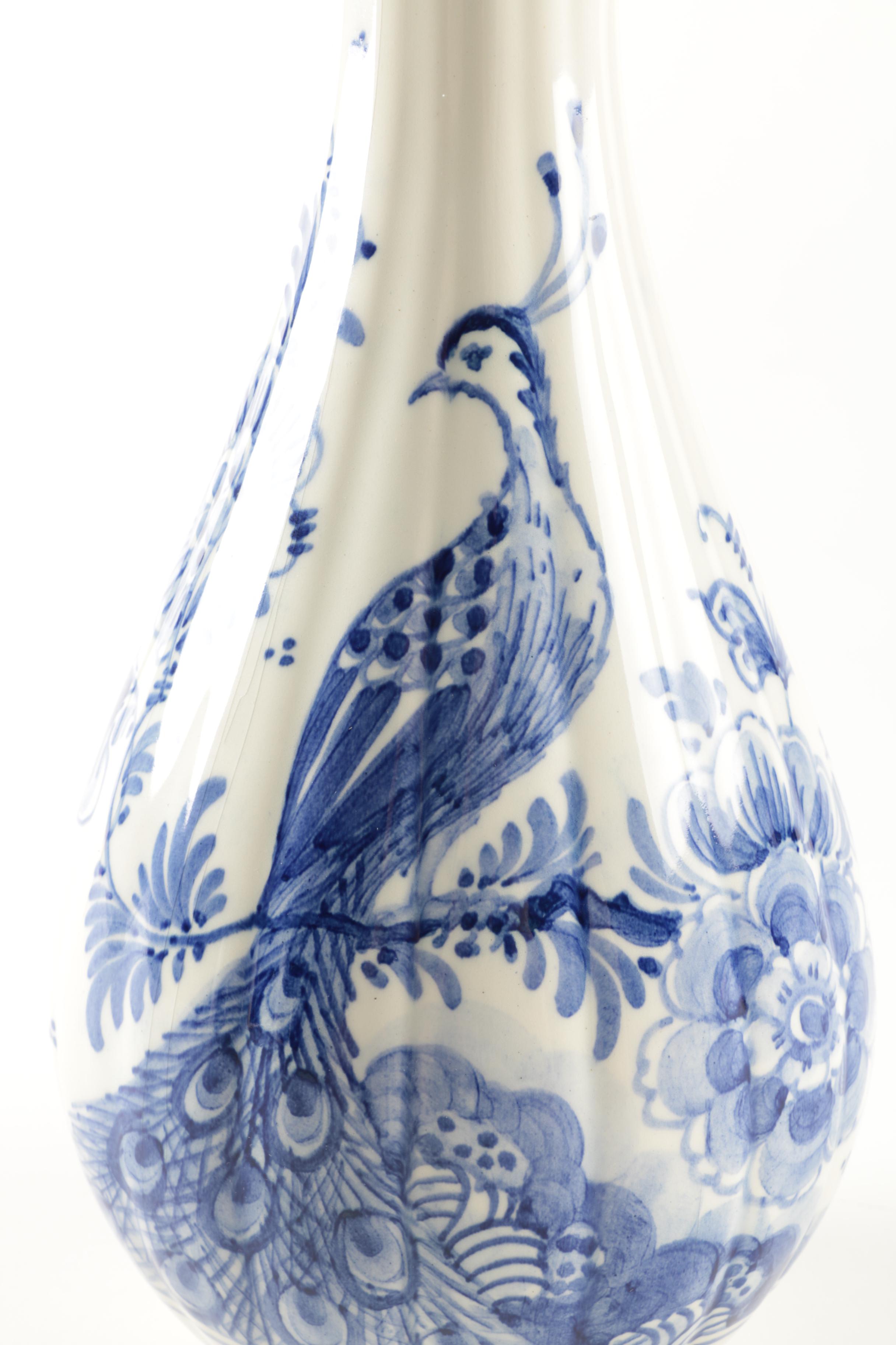 Blue and White D.P. Delfts Delft Porcelain Vase