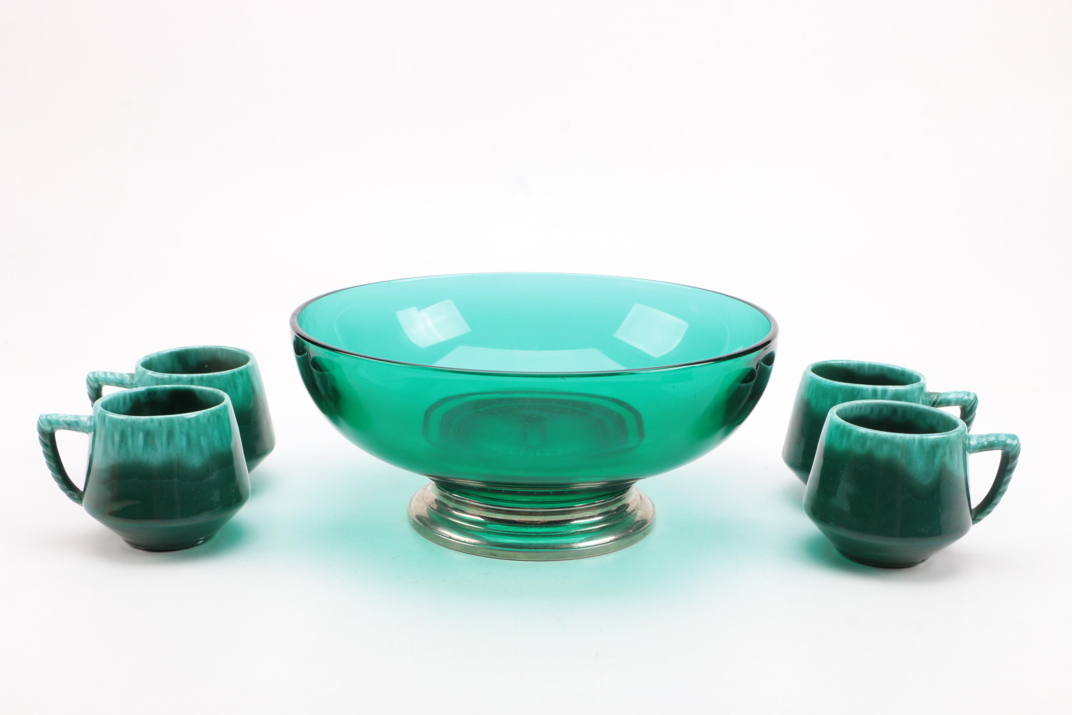 Ceramic Mugs with Glass Bowl