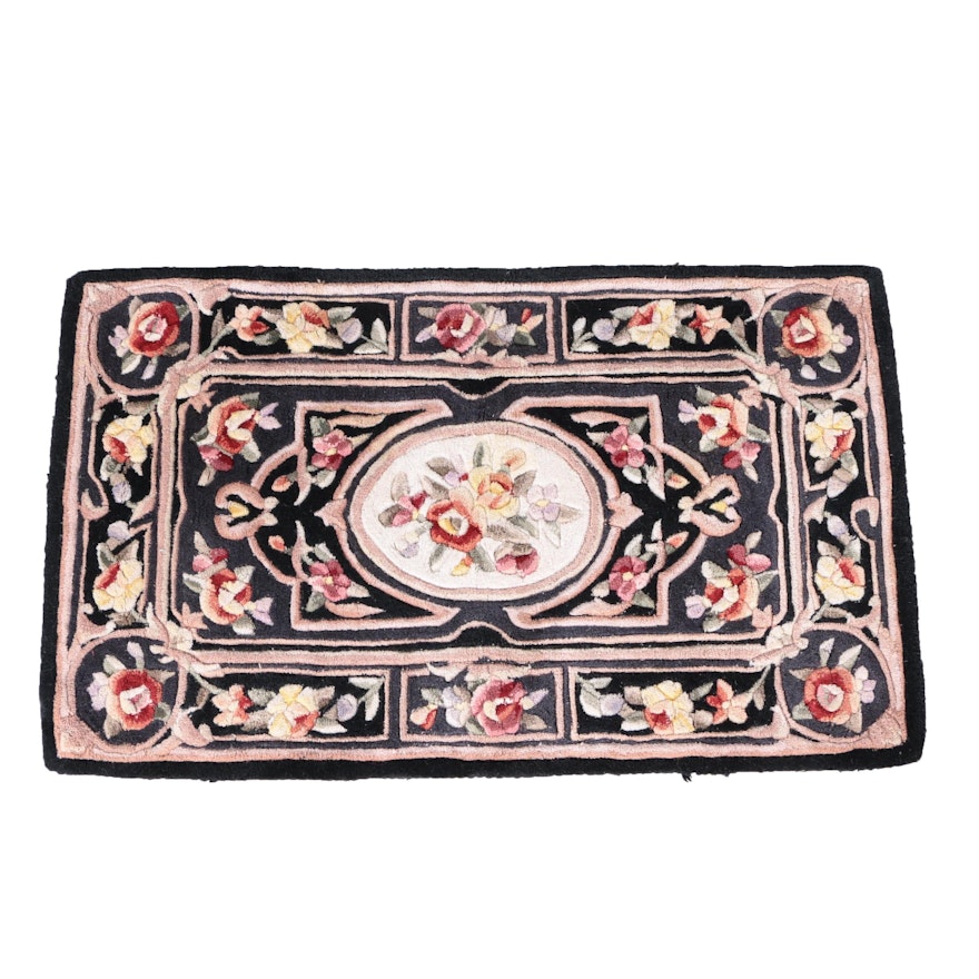 Hand-Tufted and Carved Chinese "Royal Palace" Accent Rug