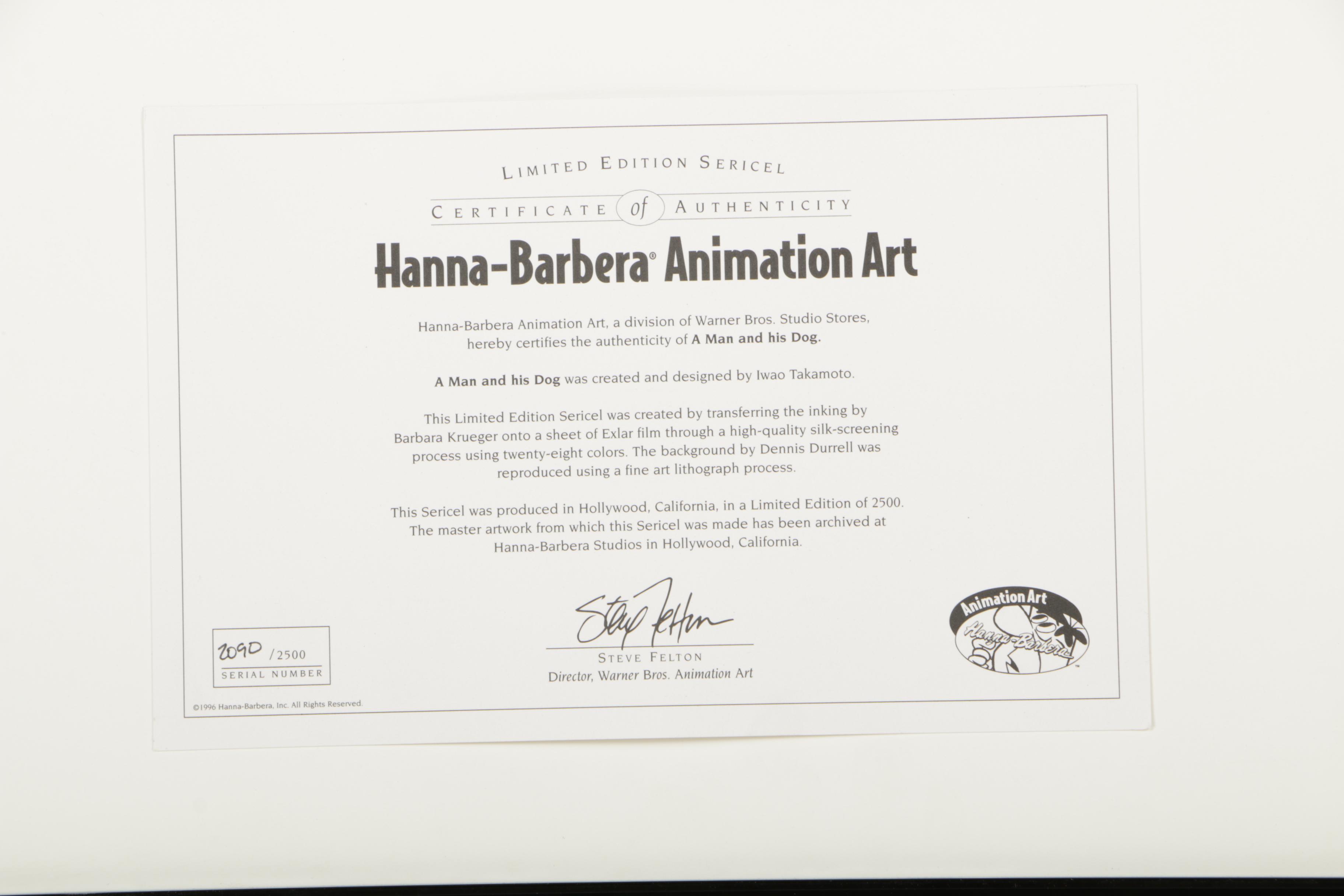 Iwao Takemoto Limited Edition Sericel "A Man And His Dog"