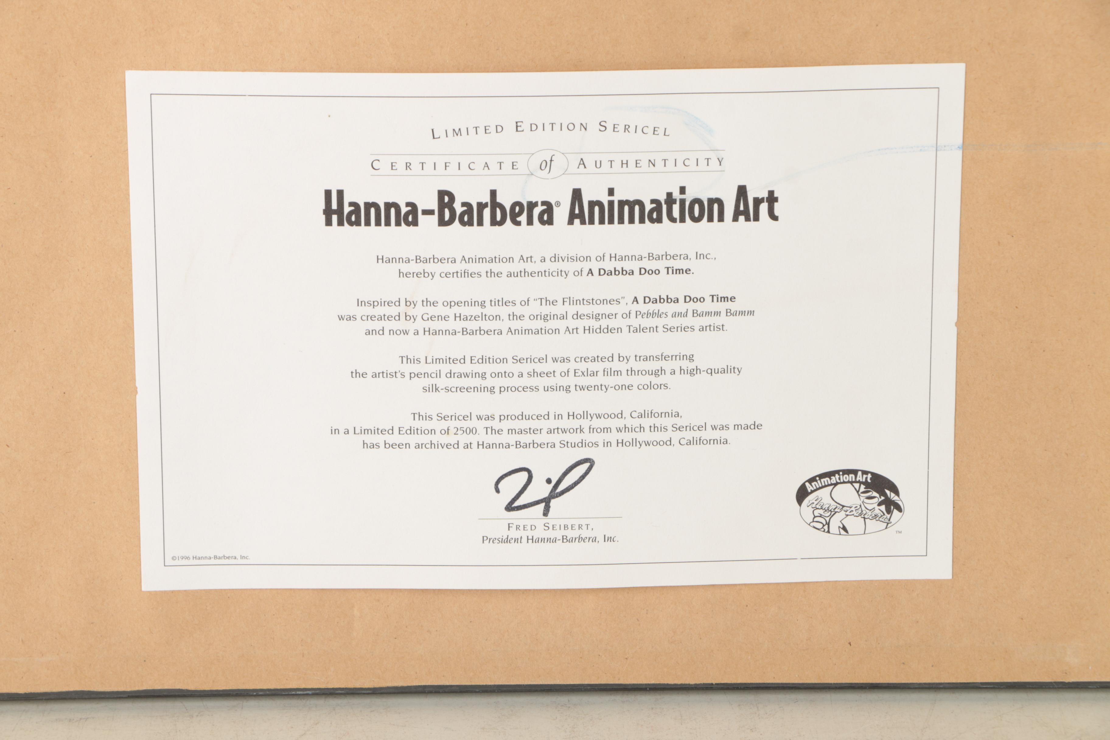 Gene Hazelton Limited Edition Sericel "A Dabba Doo Time"