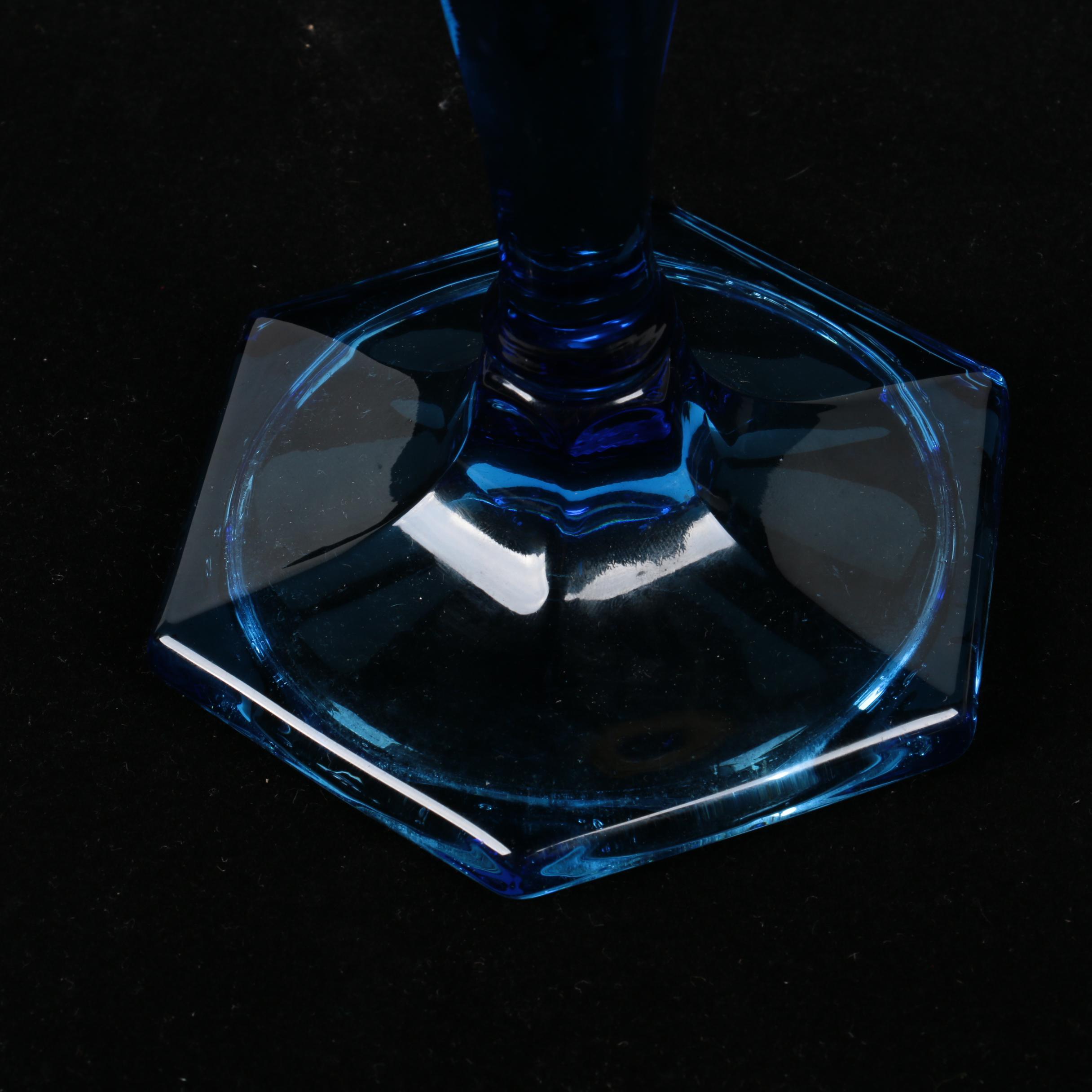 Collection of Vintage Molded Glass Candle Holders