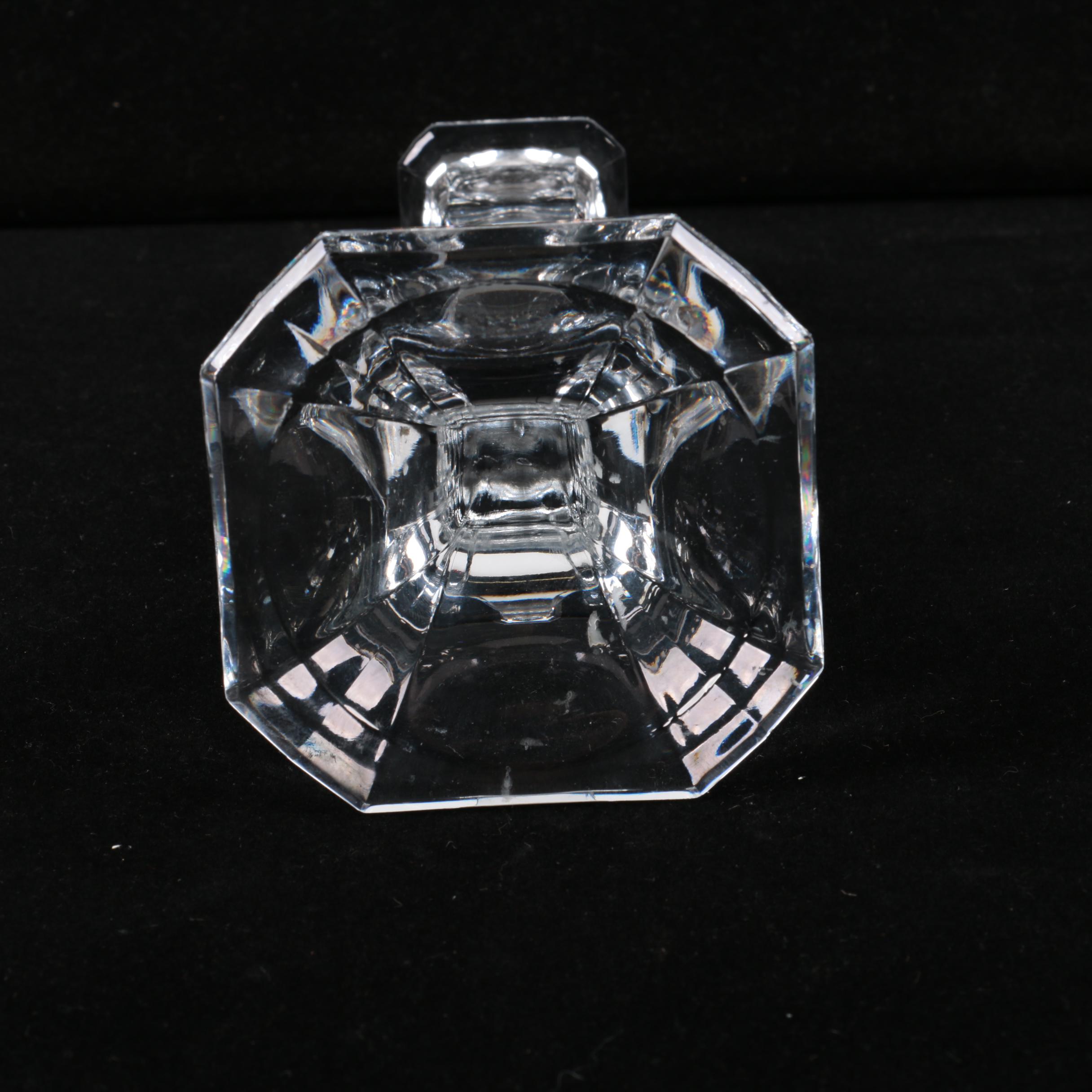 Collection of Vintage Molded Glass Candle Holders