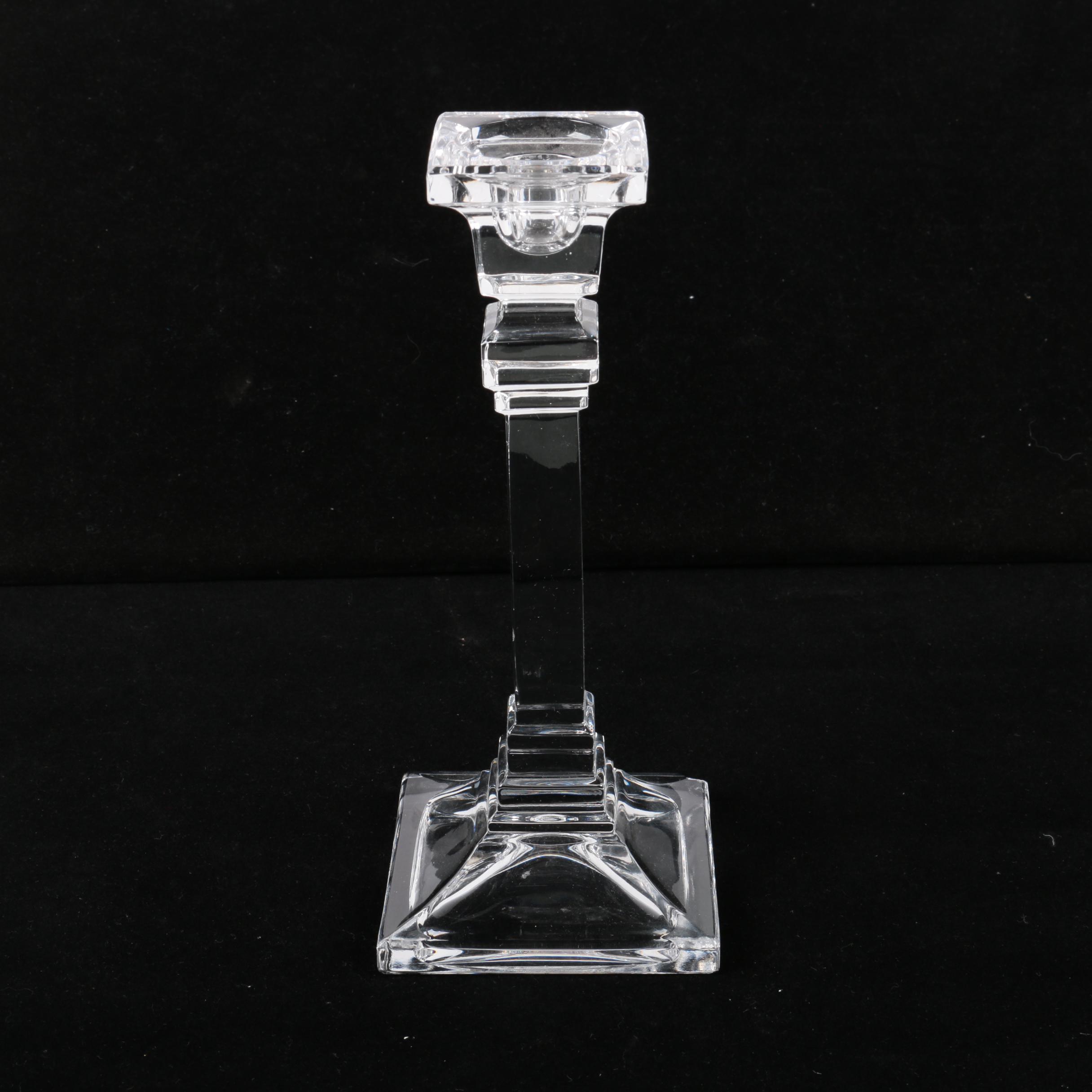 Collection of Vintage Molded Glass Candle Holders