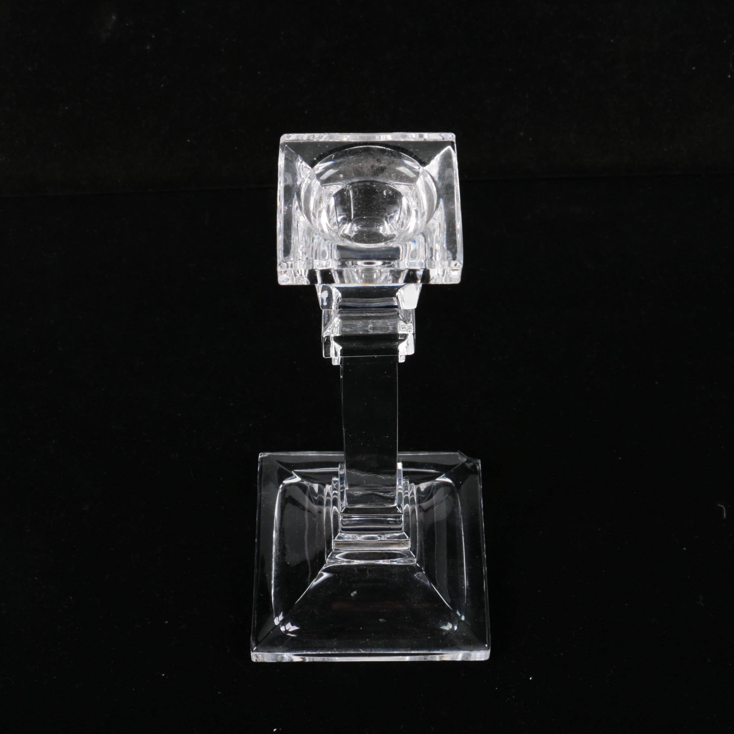 Collection of Vintage Molded Glass Candle Holders