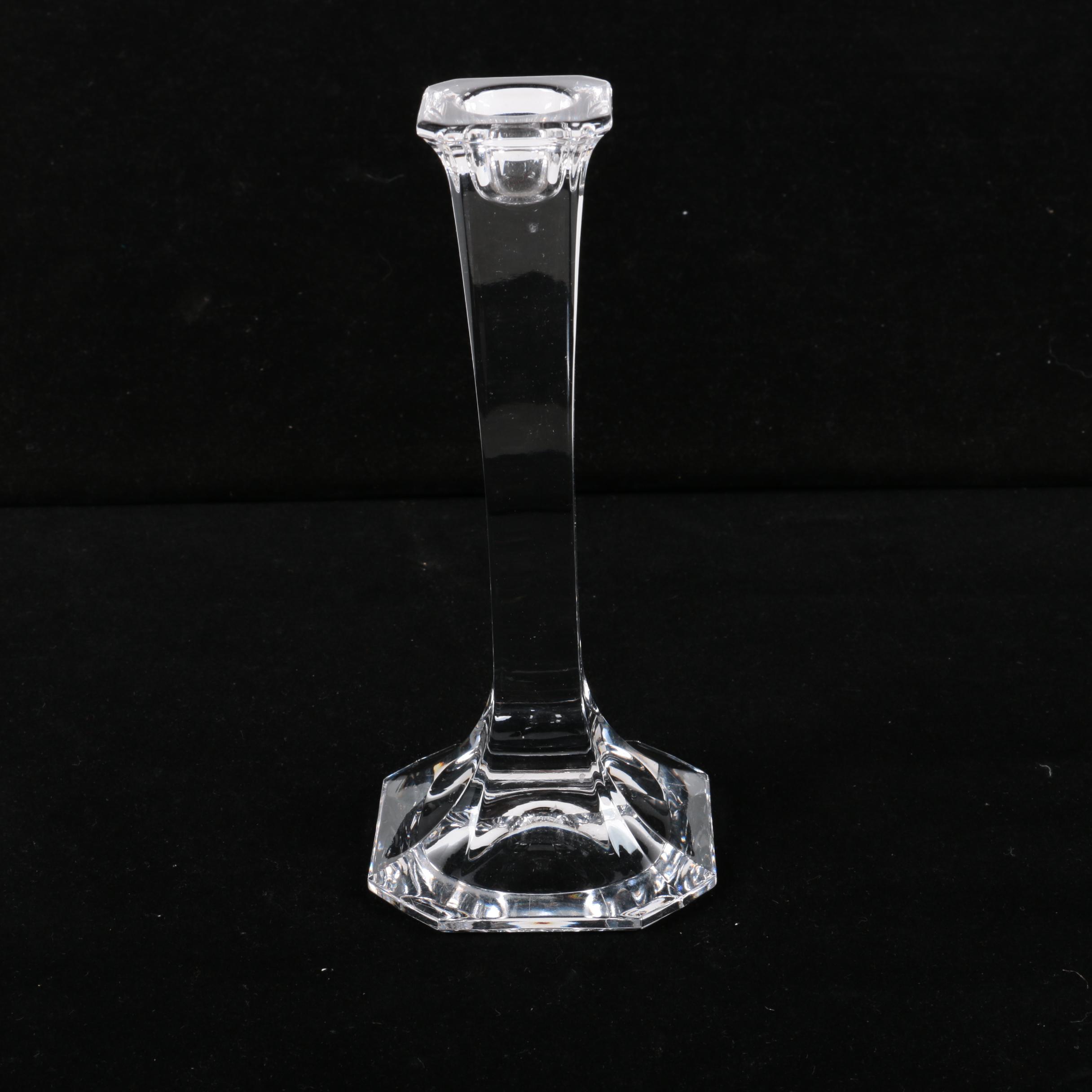 Collection of Vintage Molded Glass Candle Holders