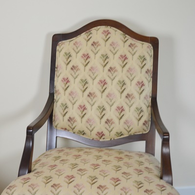 Two Floral Upholstered Armchairs