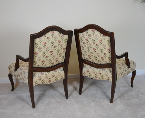 Two Floral Upholstered Armchairs