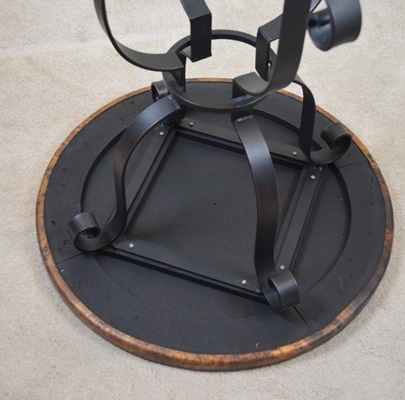 Wrought Iron and Hammered Copper Accent Table