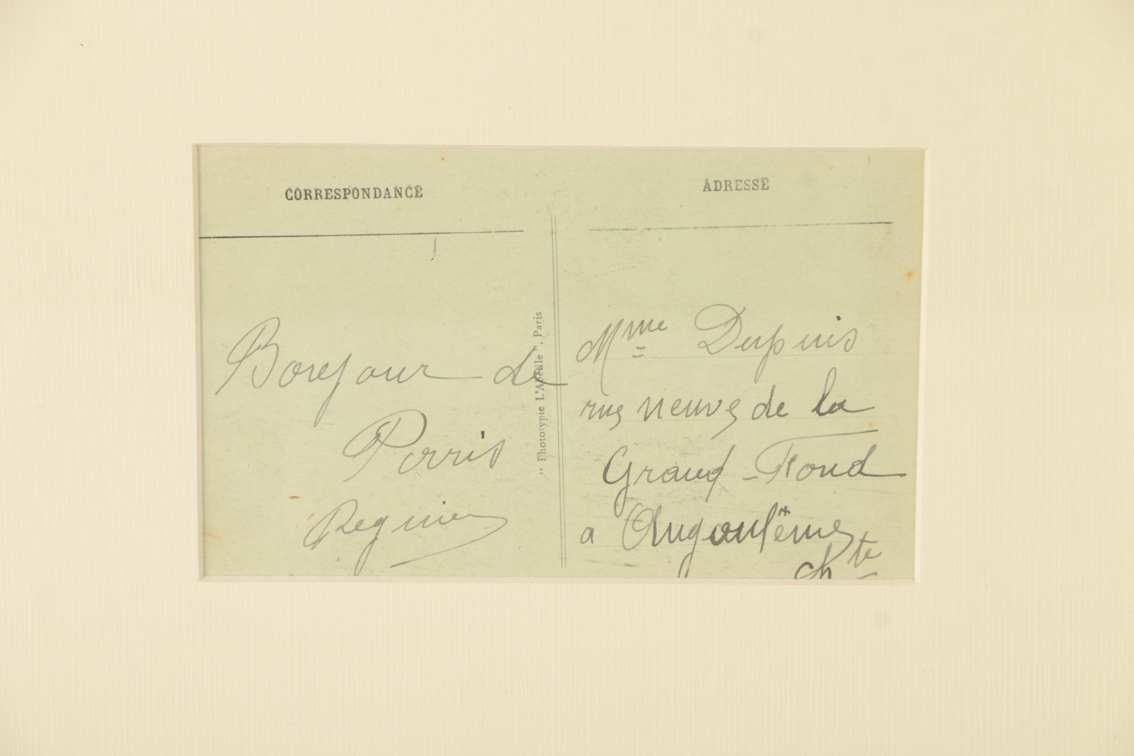 Framed Postcard With Exposed Back Depicting Place de la République, Paris