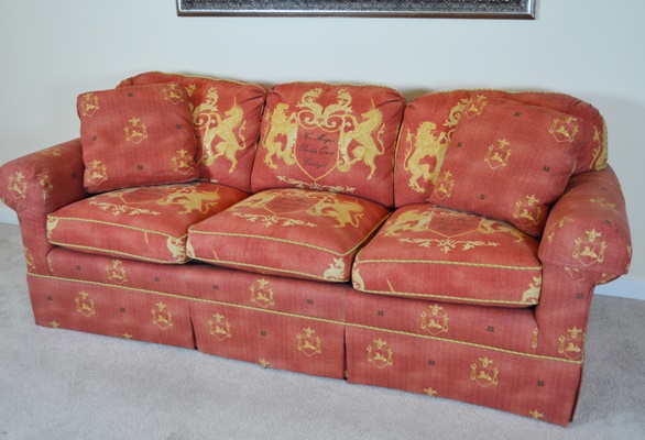 Taylor King Custom Upholstered Three Seat Sofa