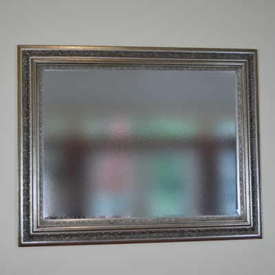 Bronze-Silver Tone Rectangular Wall Mirror