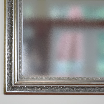 Bronze-Silver Tone Rectangular Wall Mirror