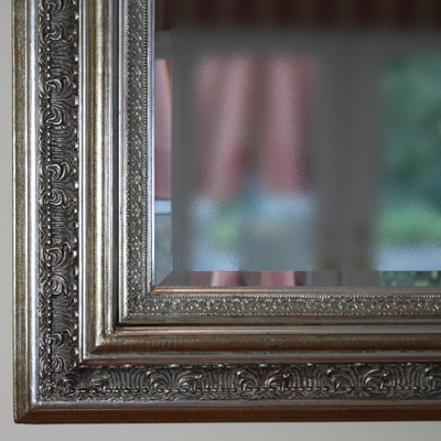 Bronze-Silver Tone Rectangular Wall Mirror