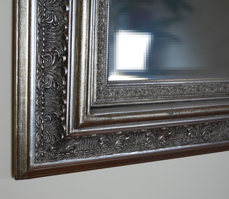 Bronze-Silver Tone Rectangular Wall Mirror