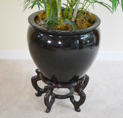 Large Faux Palm Tree Asian Style Planter