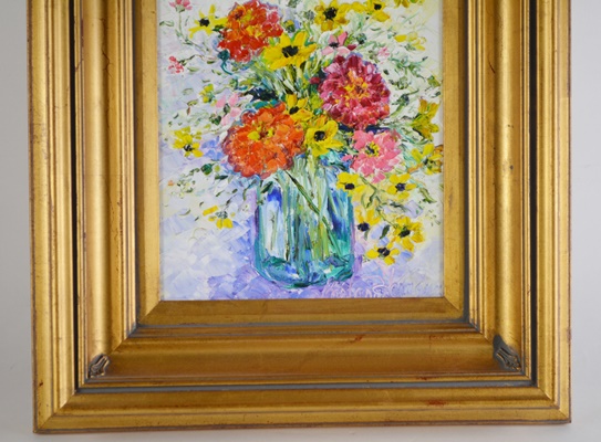 Barbara Heimann Original Oil Painting of a Summer Bouquet