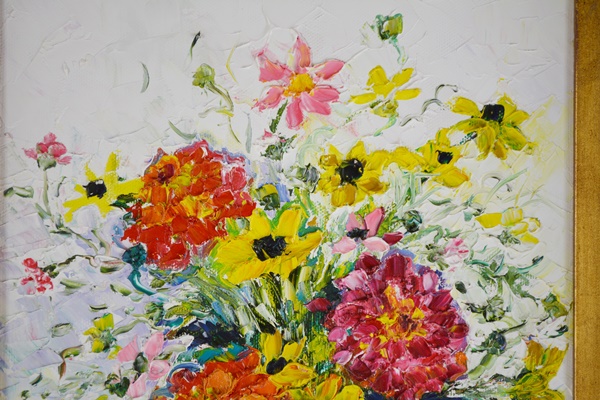 Barbara Heimann Original Oil Painting of a Summer Bouquet