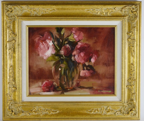 Dayle Sazonoff Original Still Life Oil Painting of Roses