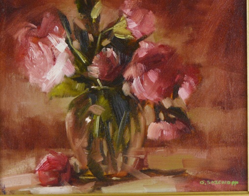 Dayle Sazonoff Original Still Life Oil Painting of Roses