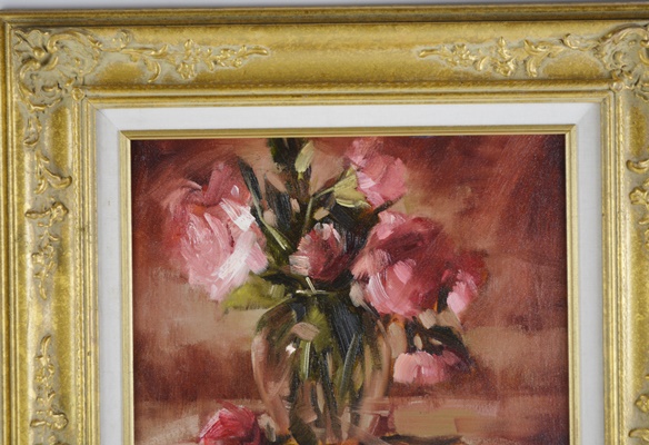 Dayle Sazonoff Original Still Life Oil Painting of Roses