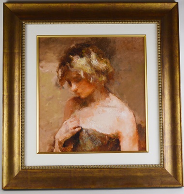 Hand Embellished Giclee "Jasmine" After Hua Chen