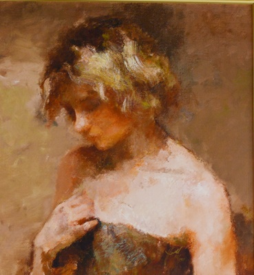 Hand Embellished Giclee "Jasmine" After Hua Chen