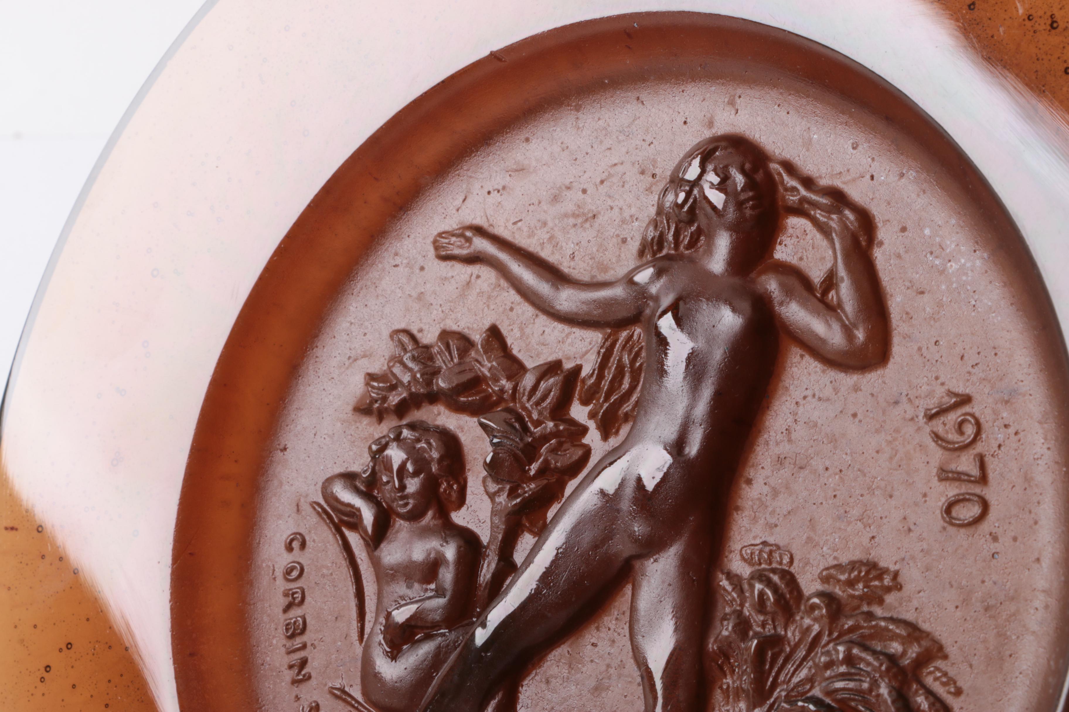 Daum Art Glass Plate "Ete" by R. Corbin Circa 1970