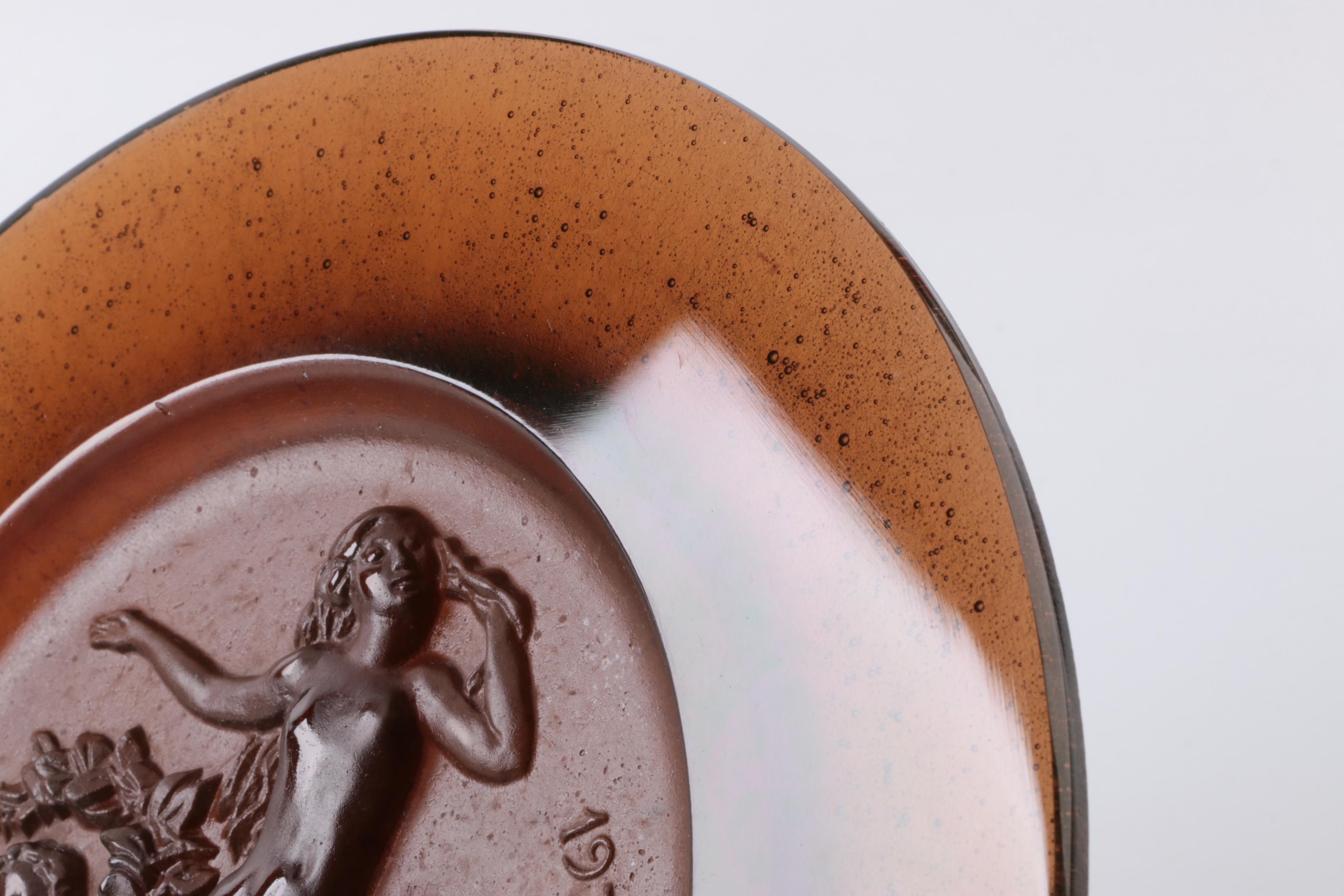 Daum Art Glass Plate "Ete" by R. Corbin Circa 1970