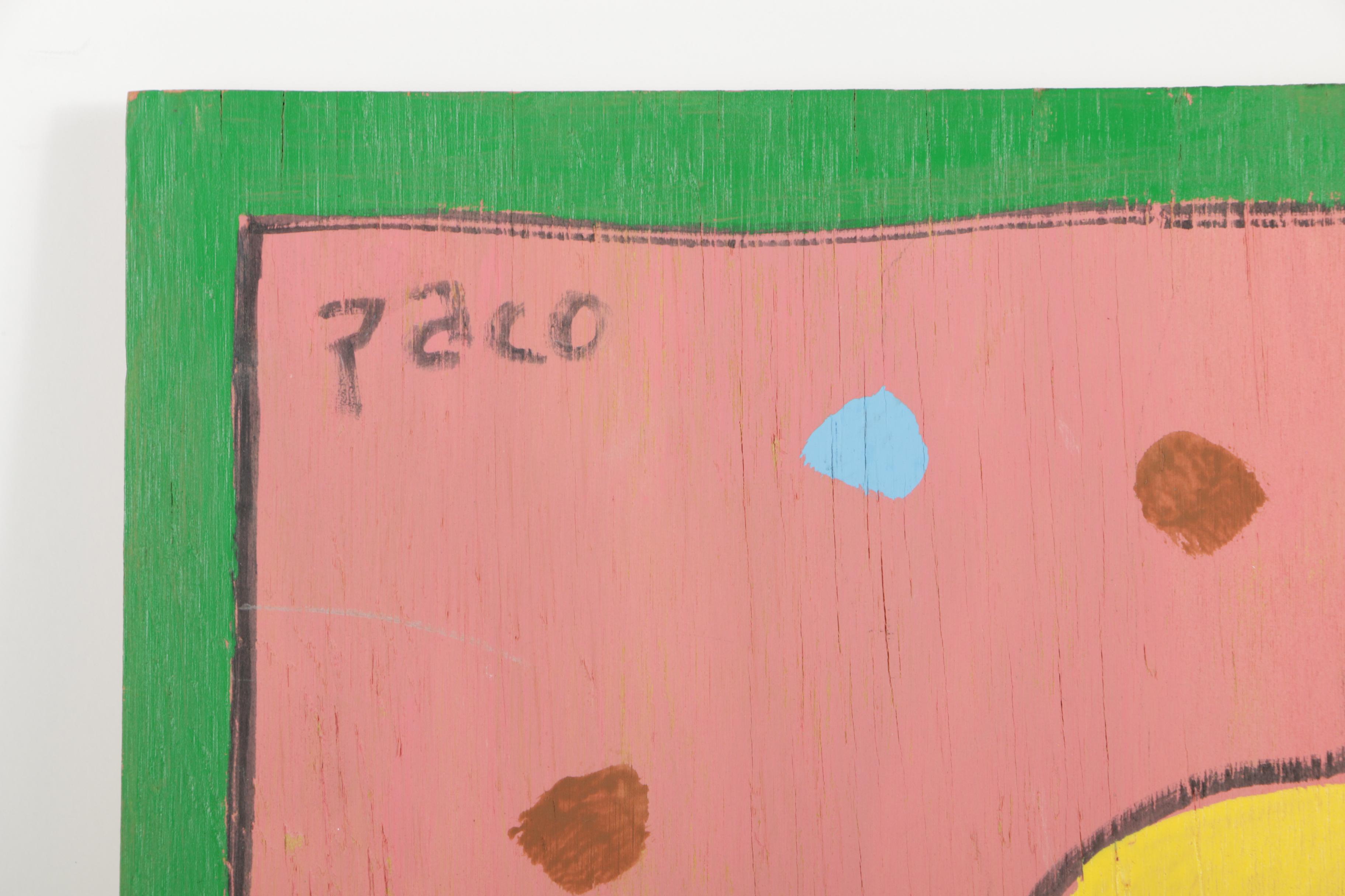 Paco Felici Acrylic Painting "Dan Rather" and Offset Lithograph of Flowers