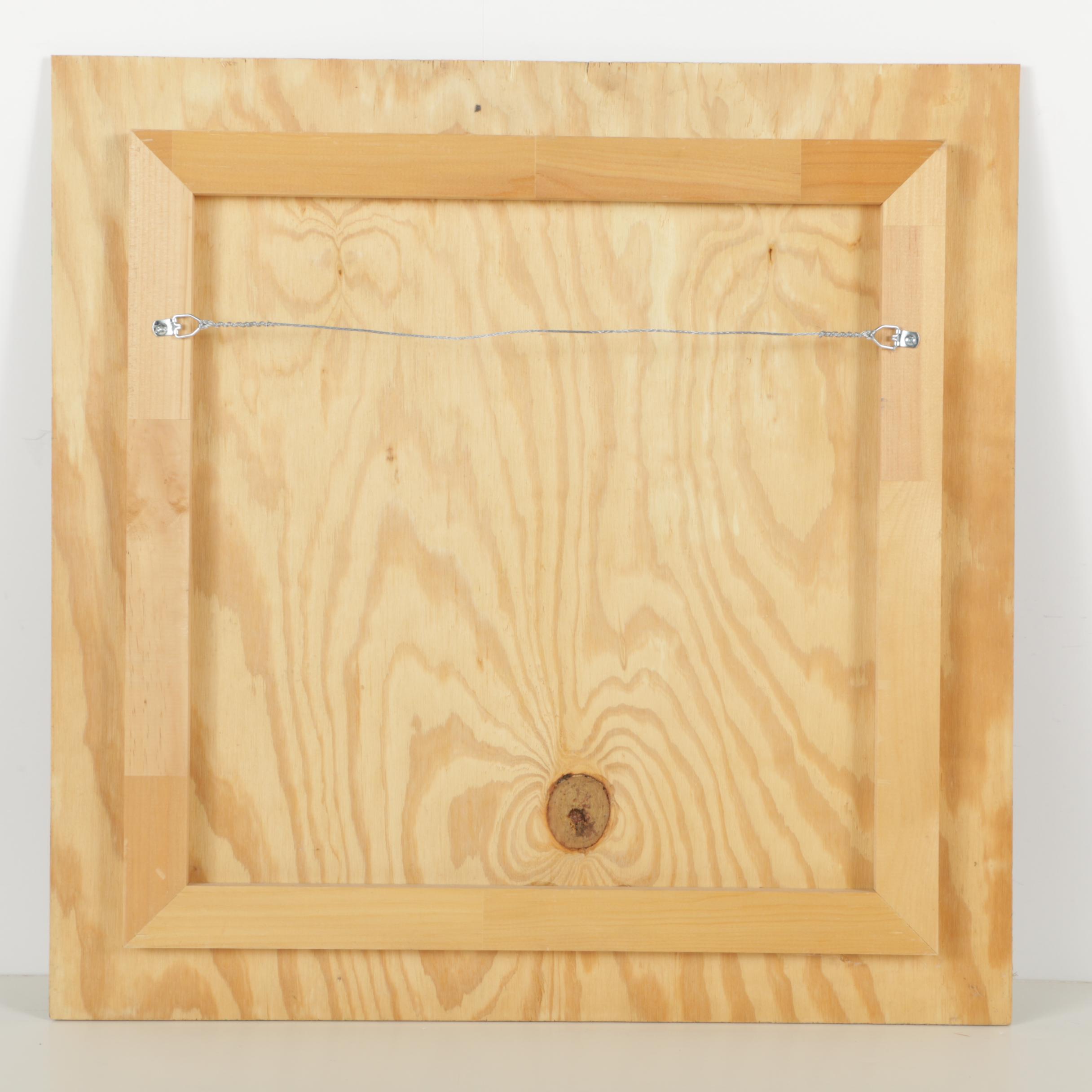 Paco Felici Acrylic Painting "Dan Rather" and Offset Lithograph of Flowers